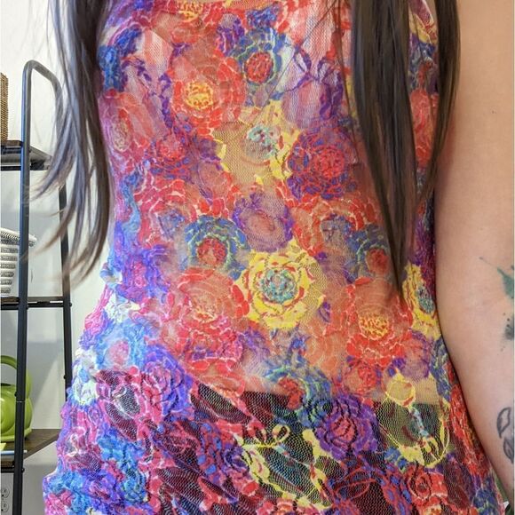 Vintage Delia's Floral‎ Mesh Lace Tank - Picture 7 of 7